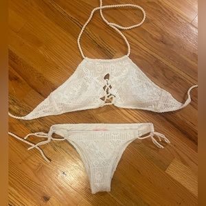 White Victoria’s Secret crochet bikini